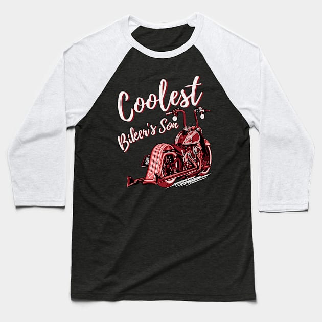 Coolest biker's son Baseball T-Shirt by Lekrock Shop